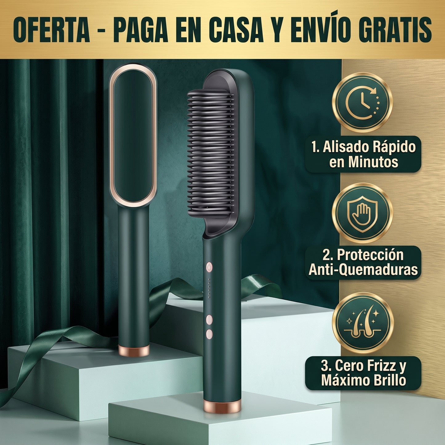 PEINE ALIZADOR DE CABELLO ANTI FRIZZ