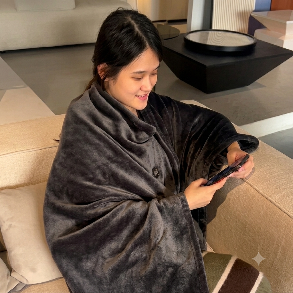 Manta Tipo Poncho Térmico Eléctrico USB